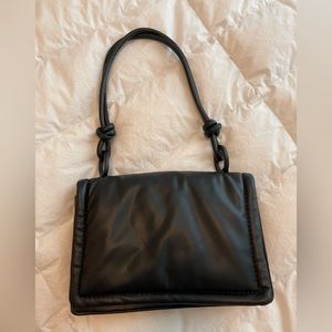 Zara soft quilted black shoulder purse
